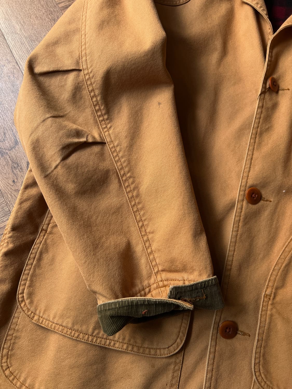 [L]엘엘빈 USA 체크 라이닝 브라운 캔버스 헌팅 자켓 상품이미지6