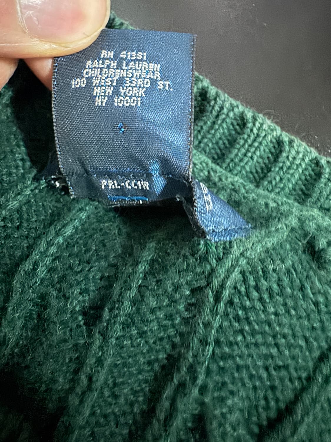 여성 폴로 랄프로렌 케이블 니트 S 그린 상품이미지4