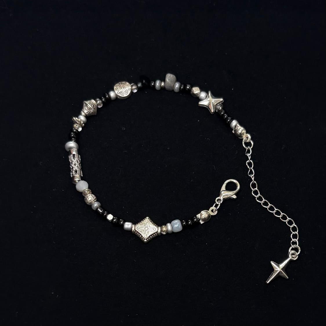 핸드메이드 비즈 팔찌 Blak/Silver 035 상품이미지1