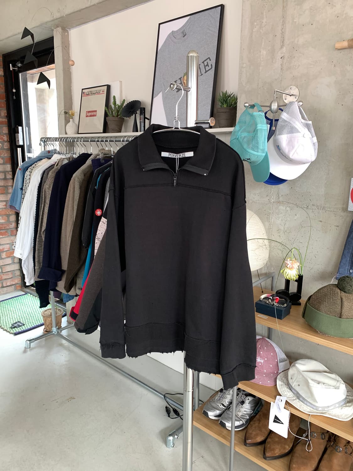 Perverze 퍼버즈 레이어드 하프 집 업 스웻 상품이미지3