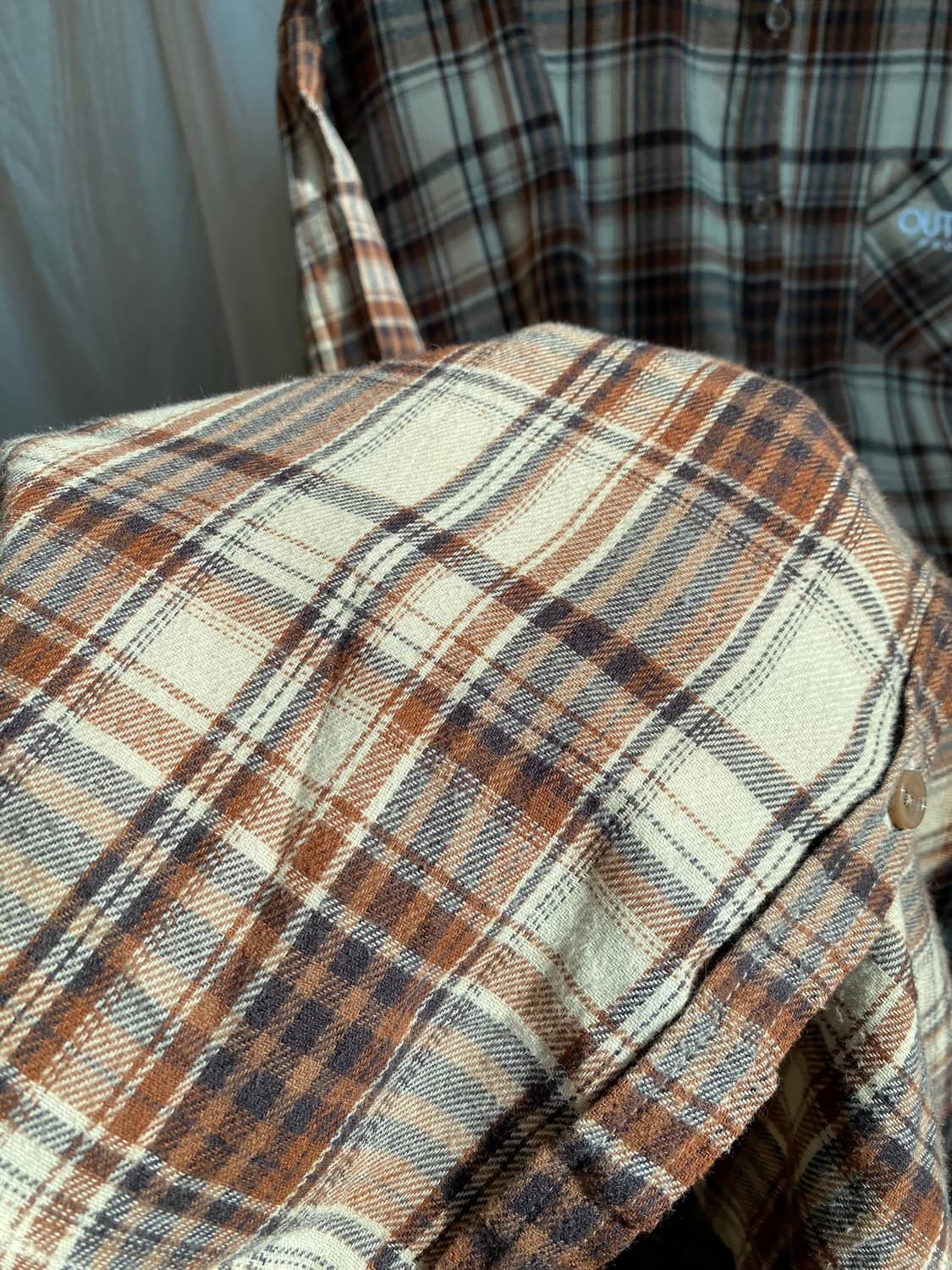 OUTDOOR 체크 7부 셔츠원피스(XL) 상품이미지10