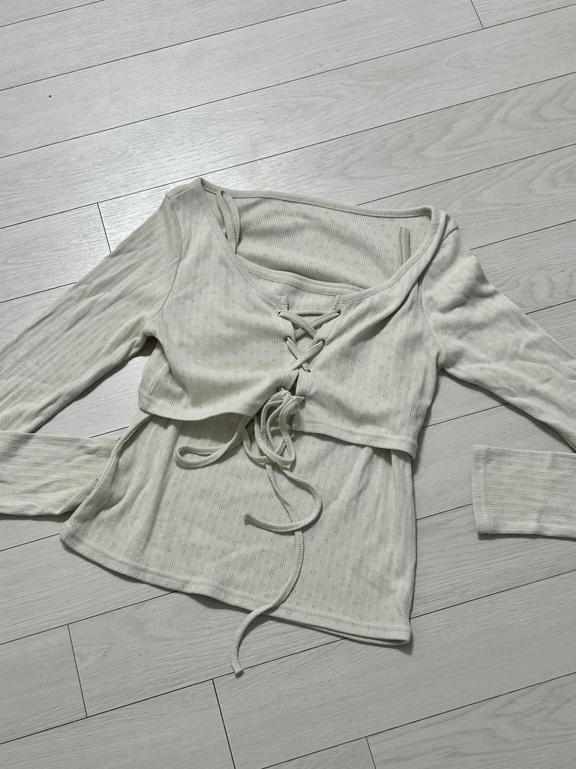 밀크티 아일렛 볼레로 가디건 나시 세트 상품이미지6