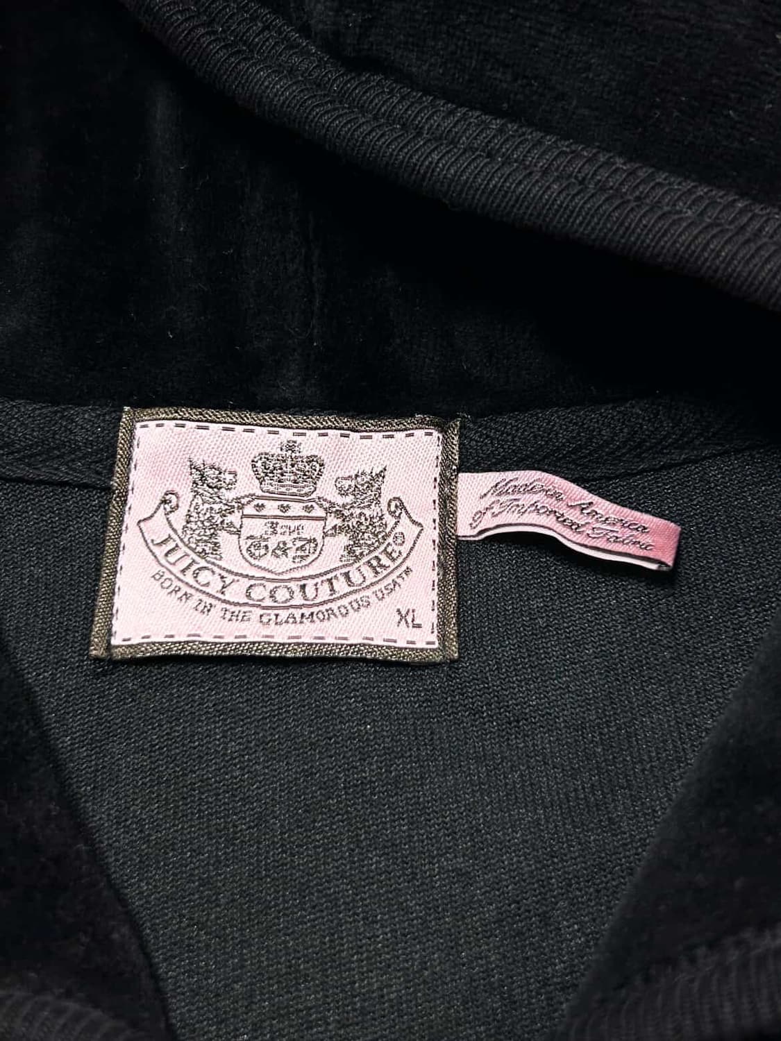 쥬시꾸뛰르 빅로고 블랙 벨벳 후드집업 상품이미지7