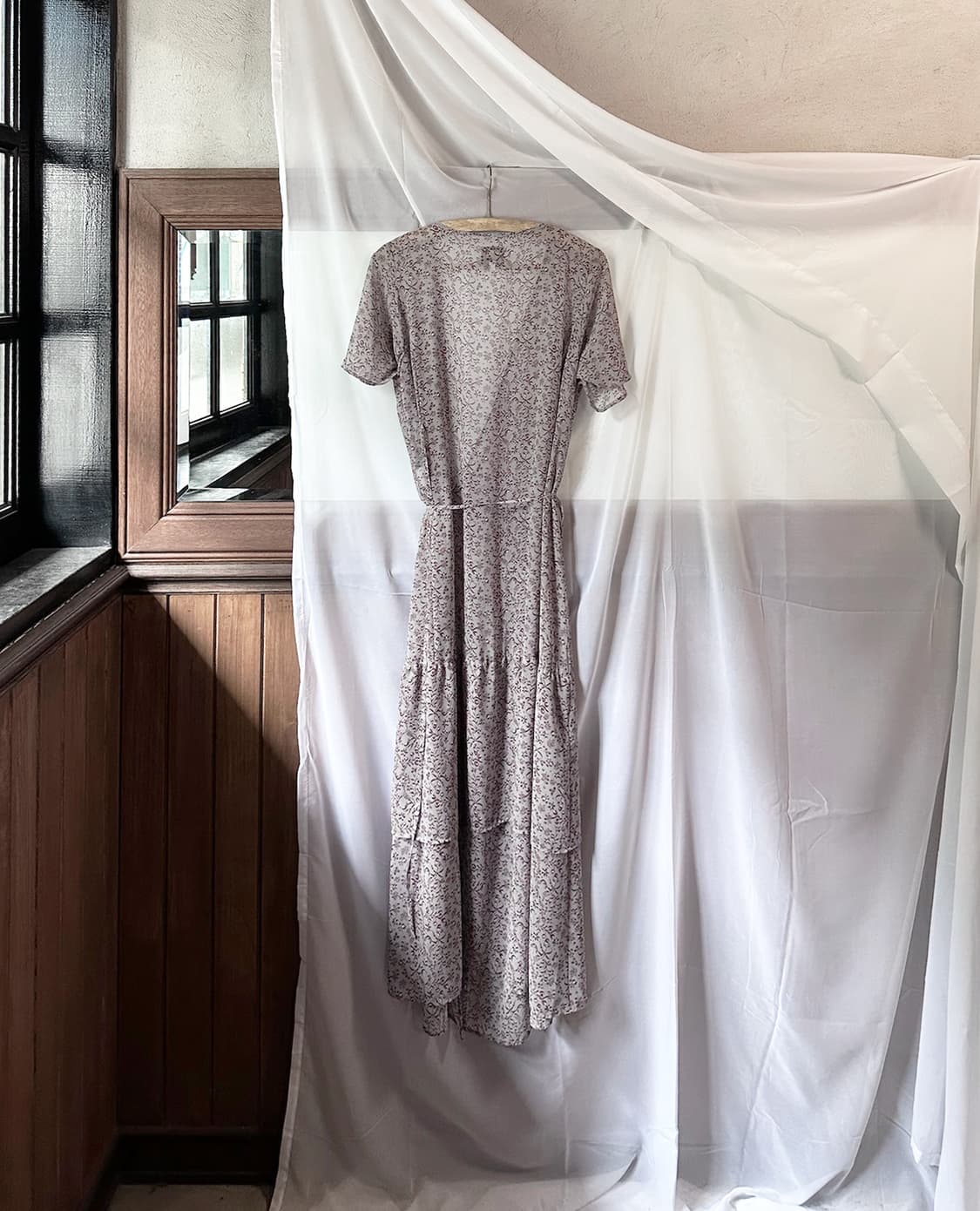 NEEDLES floral sheer wrap dress 상품이미지8