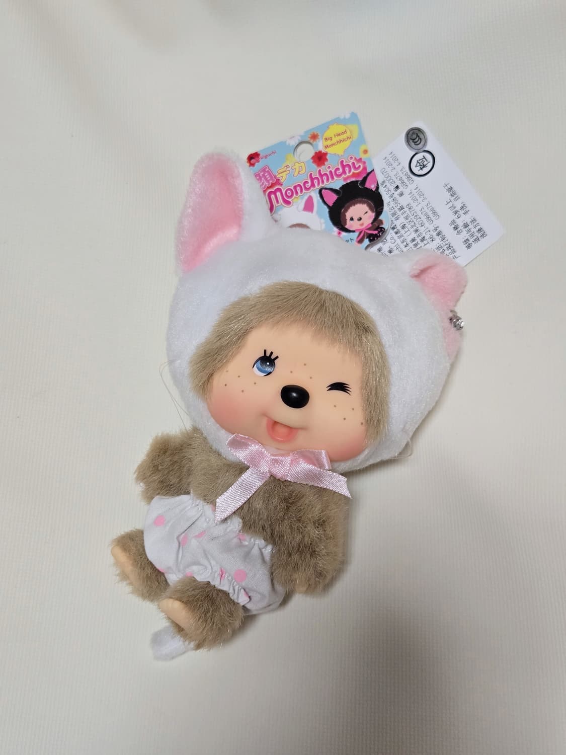 몬치치 윙크 캣 화이트 고양이 키링 상품이미지2