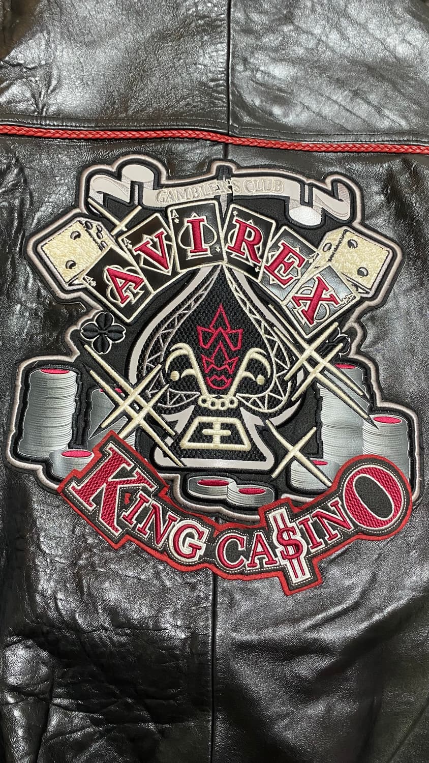 아비렉스 킹 카지노 레더 스타디움 봄버 자켓 3xl/4xl 상품이미지4