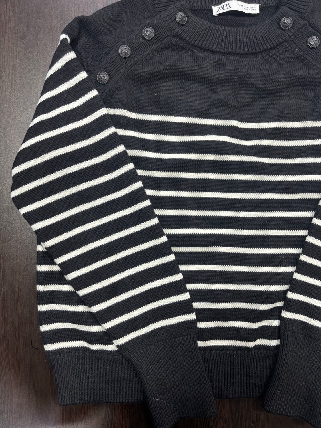 자라 블랙/화이트 스트라이프 니트 상품이미지3