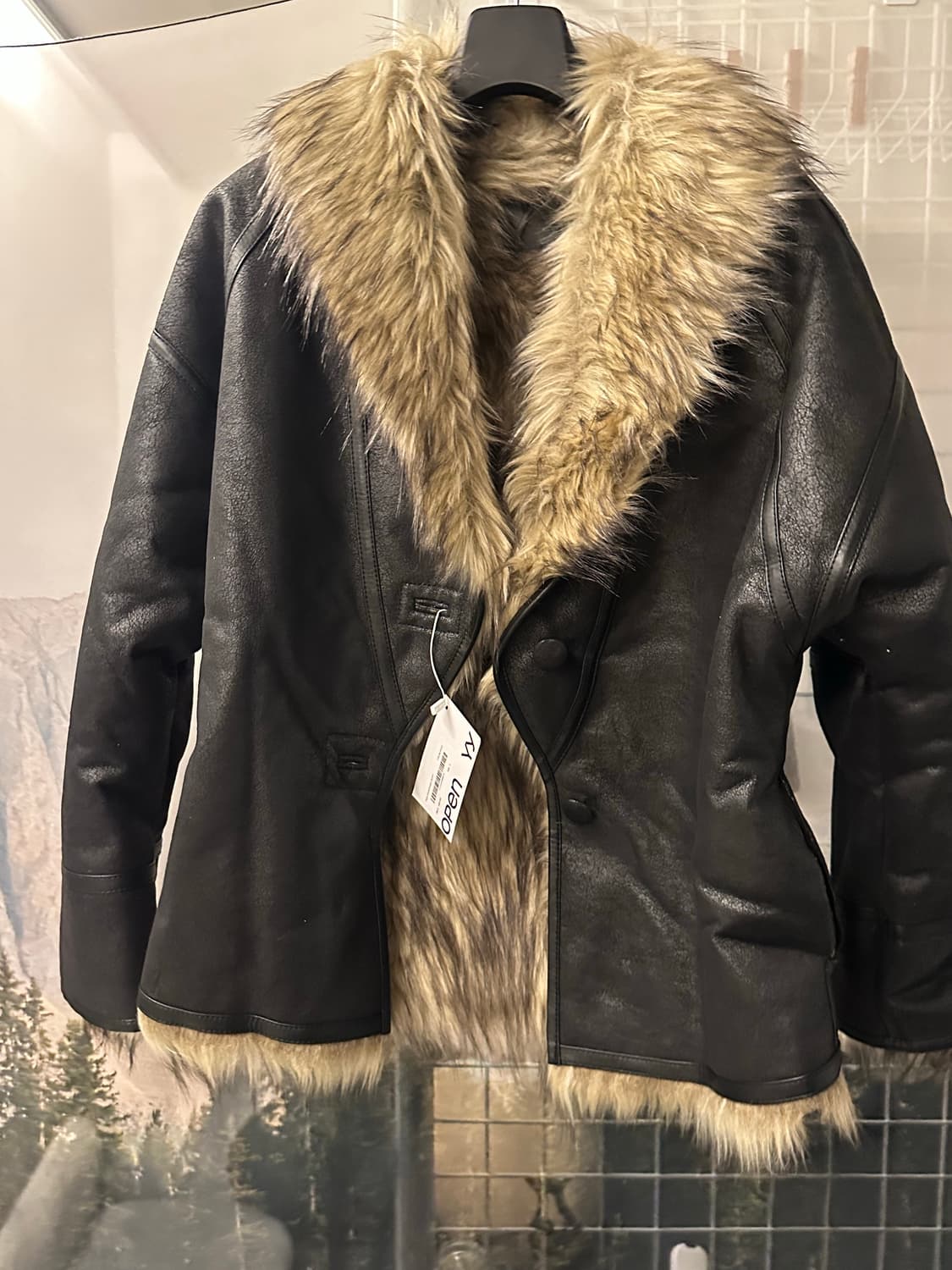 오픈와이와이 open yy 레더 퍼 자켓 새상품 상품이미지2