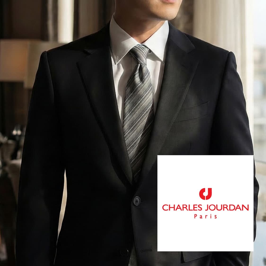 샤를주르당 실크 울 혼방 스트라이프 넥타이 9.7cm A+등급 K1985 상품이미지1