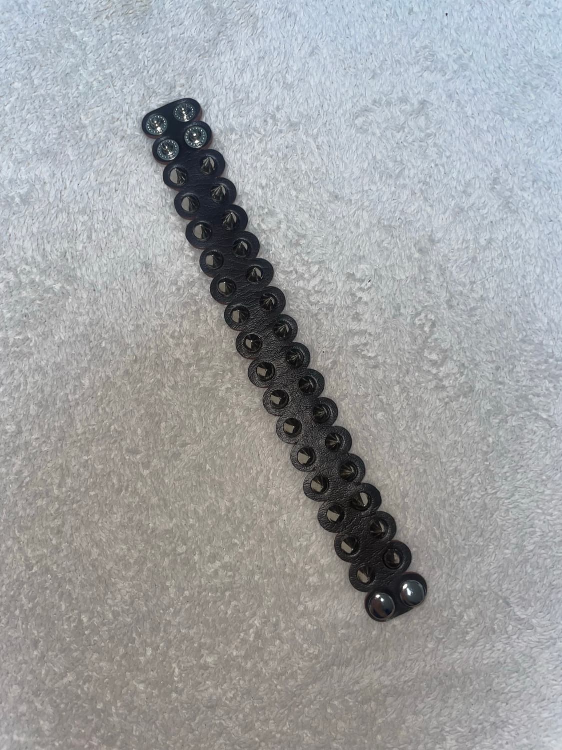 Vintage brown stud leather bracelet 상품이미지2