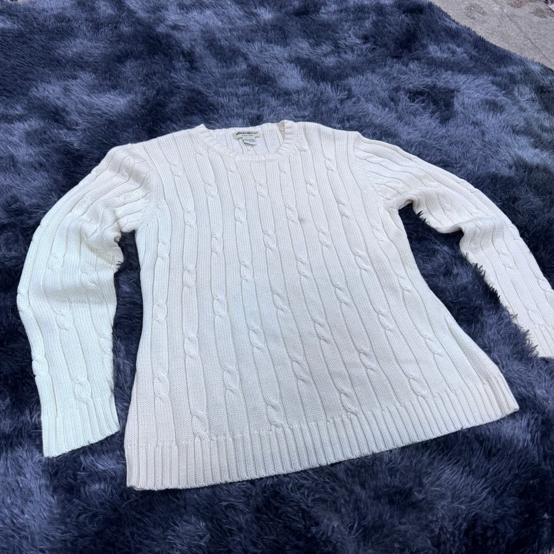 투티/0100 에디바우어 꽈배기 케이블 니트 화이트 베이지 스웨터 상품이미지2