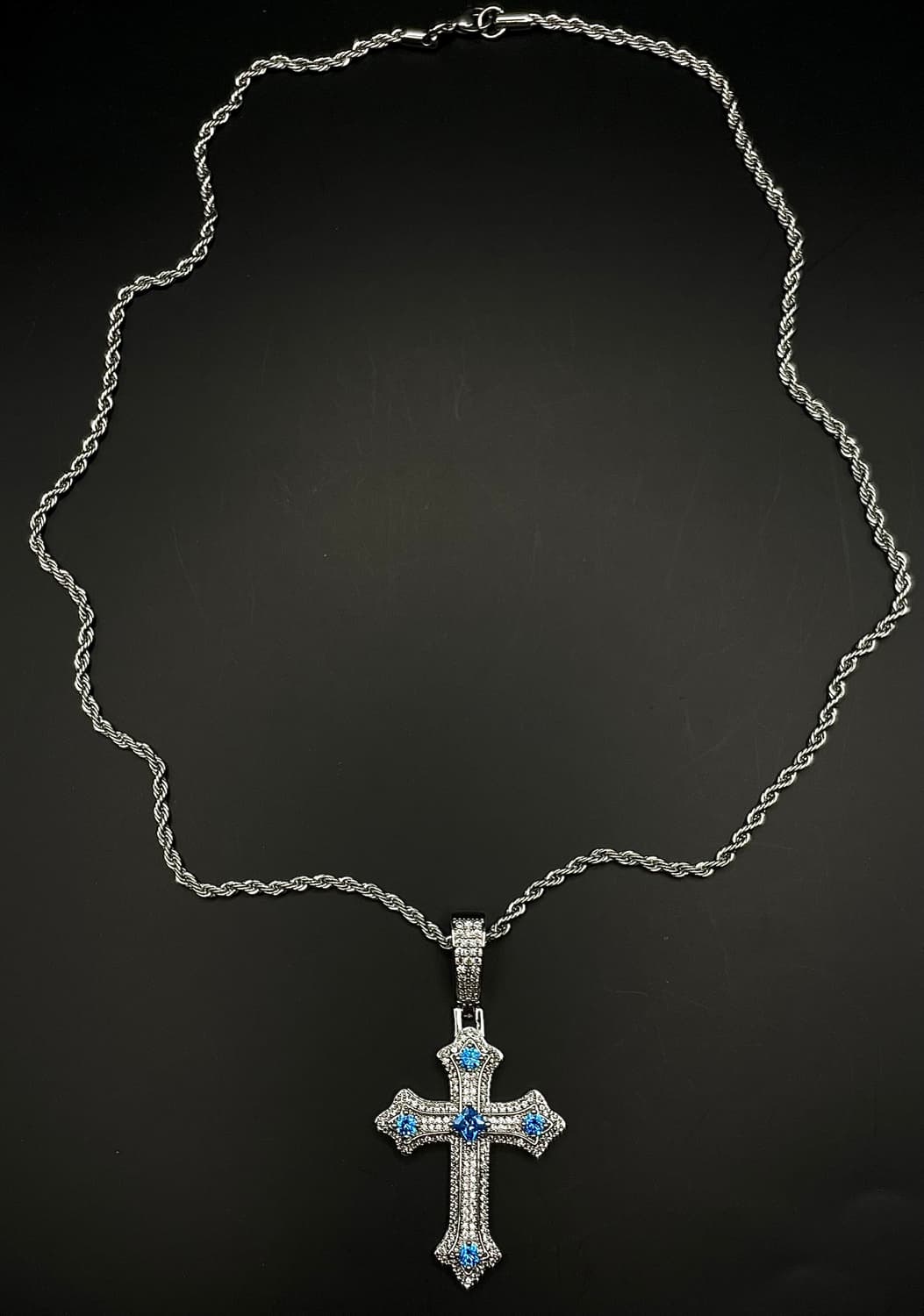 pcr053 Blue the cross cubic necklace 상품이미지7