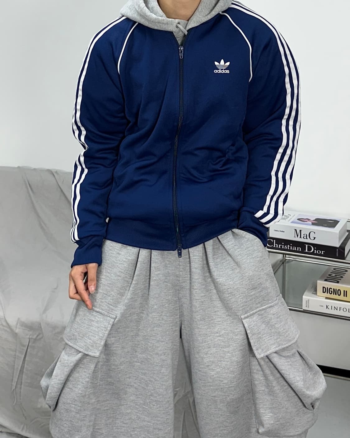 아디다스 네이비 슈퍼스타 트랙탑 져지 XL 상품이미지2