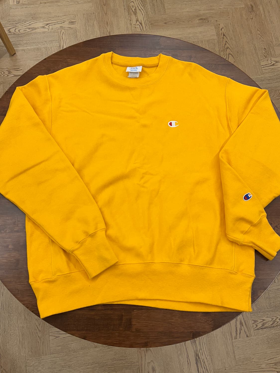 [1회착용] 챔피온 블루택 리버스위브 맨투맨 L 옐로우골드 상품이미지1