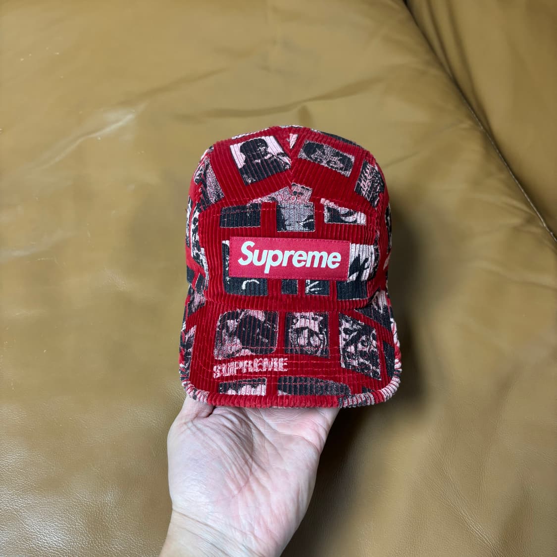 Supreme 슈프림 위어도 데이브 코듀로이 레드 캠프캡 모자 (Red) 상품이미지2