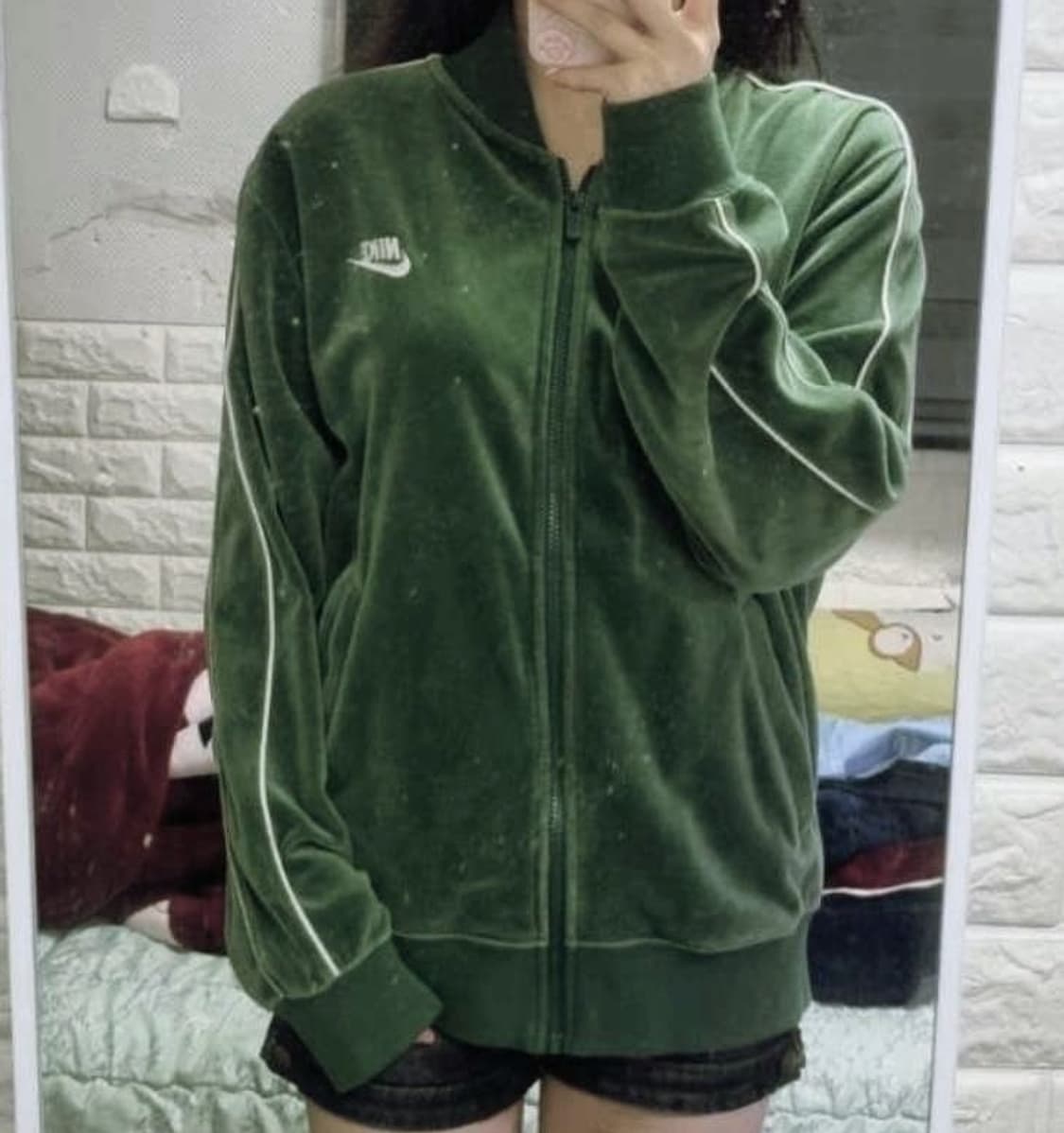 나이키 벨루어 벨벳 트랙 자켓 져지 그린M 빈티지 상품이미지1
