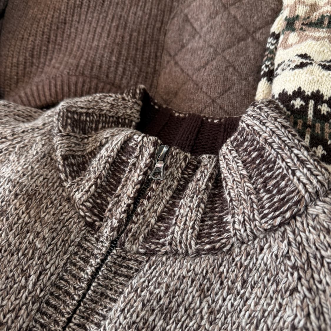 폴 스미스 헤비 울 니트 집업 자켓 L 리리지퍼 MADE IN JAPAN 상품이미지3