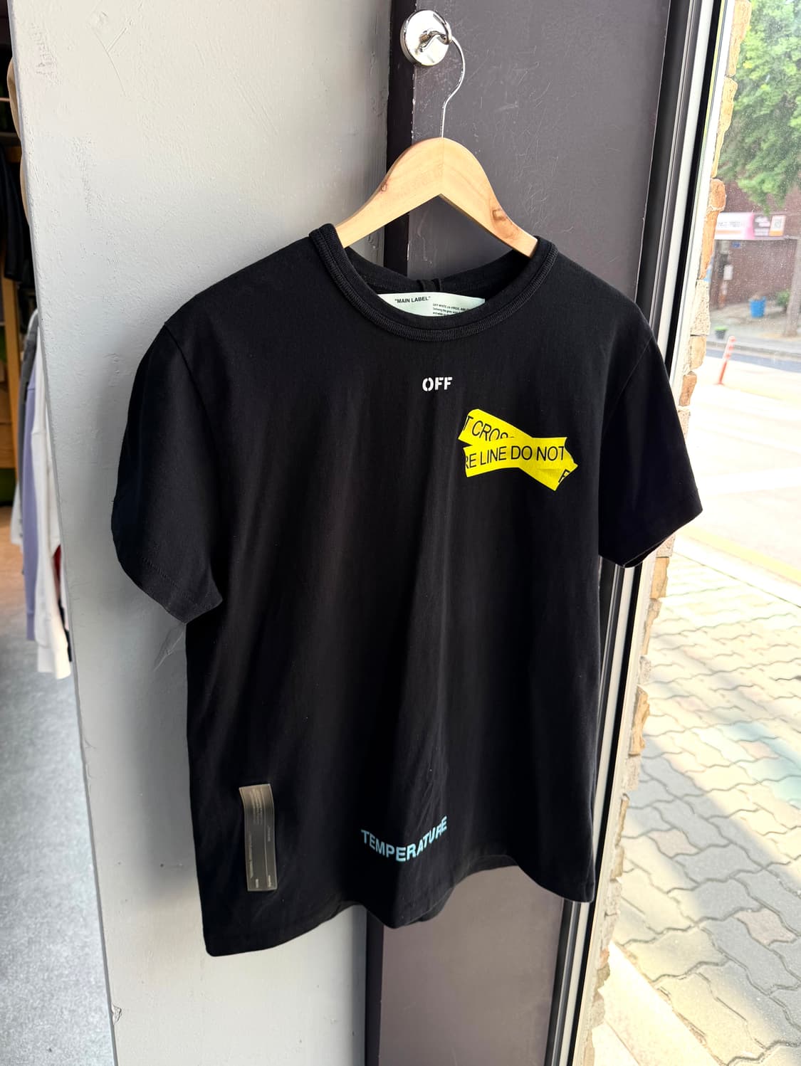 XS/ 오프화이트 테이프 애로우 반팔 티셔츠 상품이미지2