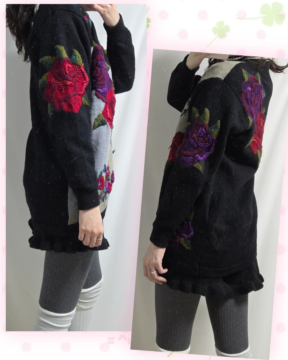 MRS GIARDINO 꽃자수 울 가디건 상품이미지4