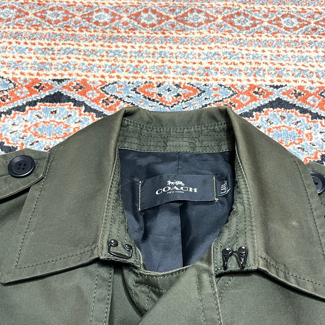 코치 카키 더블 트렌치코트 남성S 상품이미지4