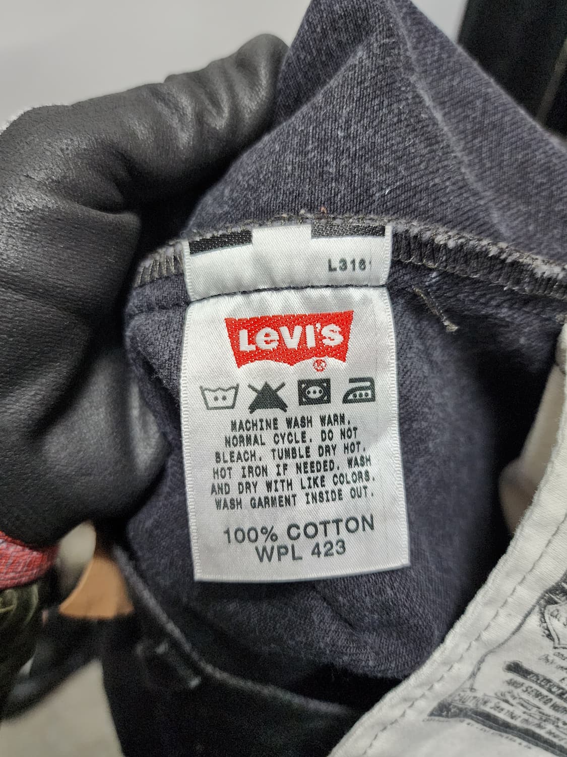 리바이스 501 블랙 데님 팬츠.. 상품이미지6