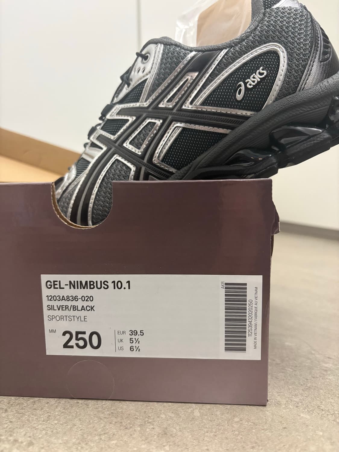 아식스 X 언어펙티드 젤-님버스 10.1 - 실버:블랙 새상품 상품이미지4