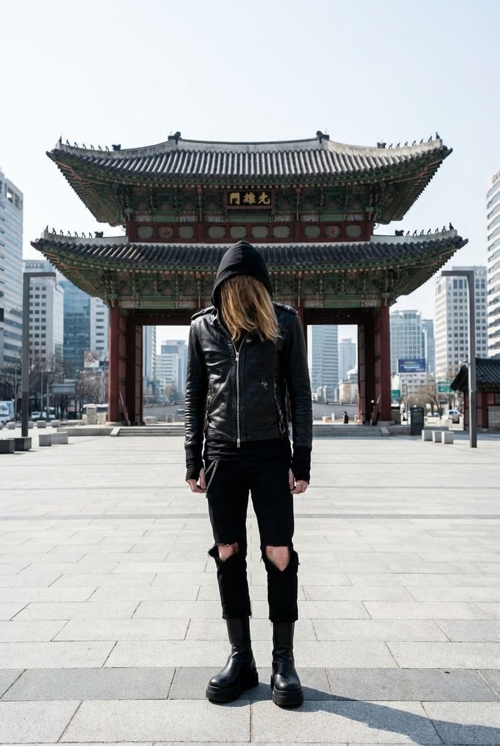 꼼데가르송 블랙 라벨 15ss 런어웨이 컷아웃  팬츠 상품이미지1