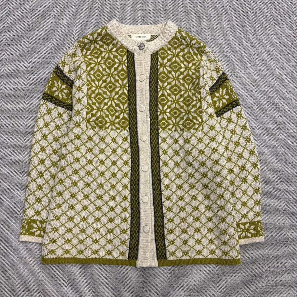 노르딕 패턴 울 블렌디드 가디건 v1656 상품이미지1