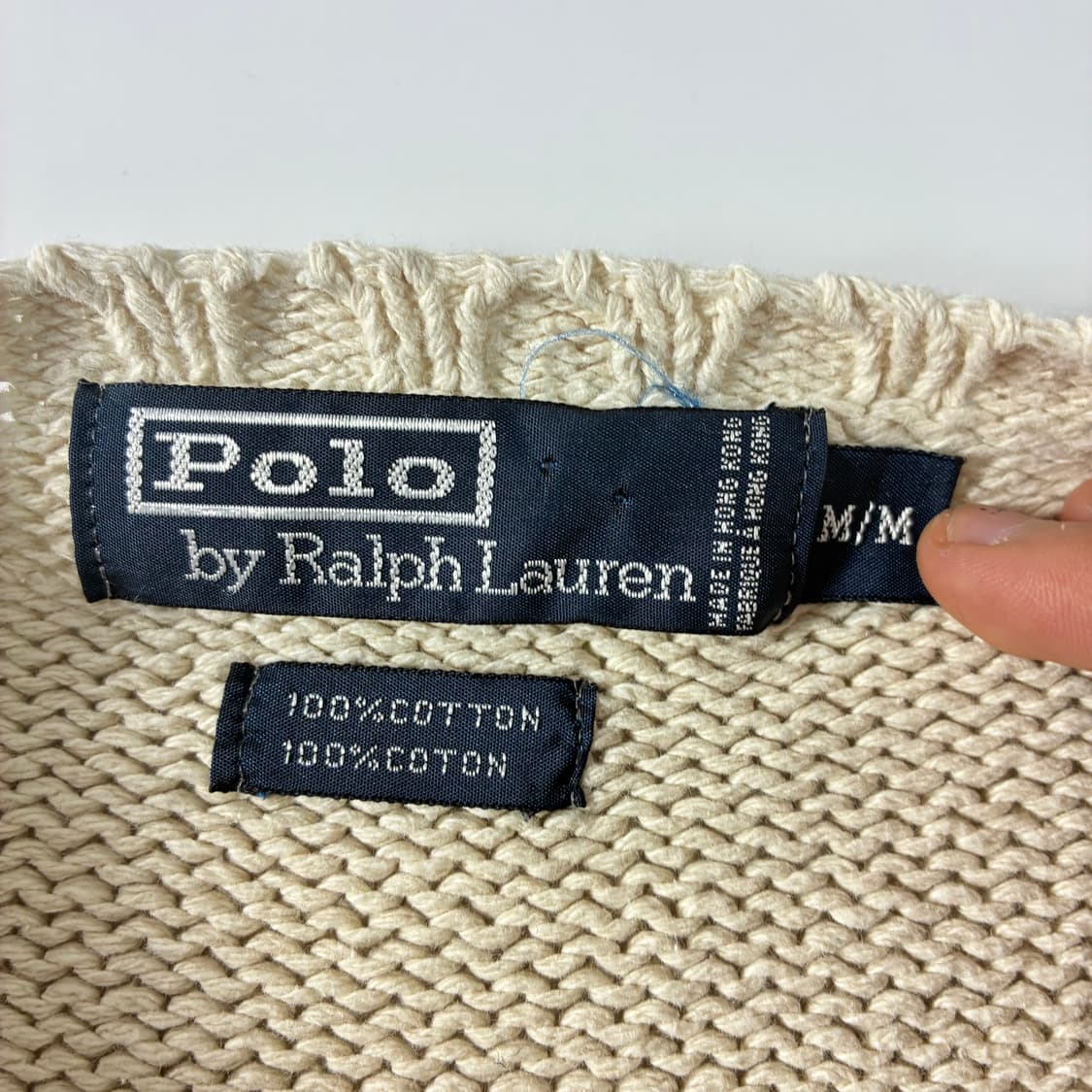 Polo 폴로 랄프로렌 90‘s 아이보리 코튼 라운드 니트 상품이미지5