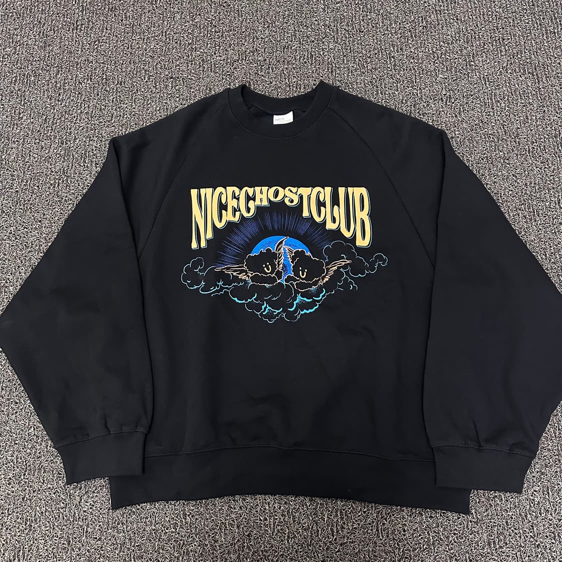 NICEGHOSTCLUB 기모 맨투맨 티셔츠 블랙 M 상품이미지1
