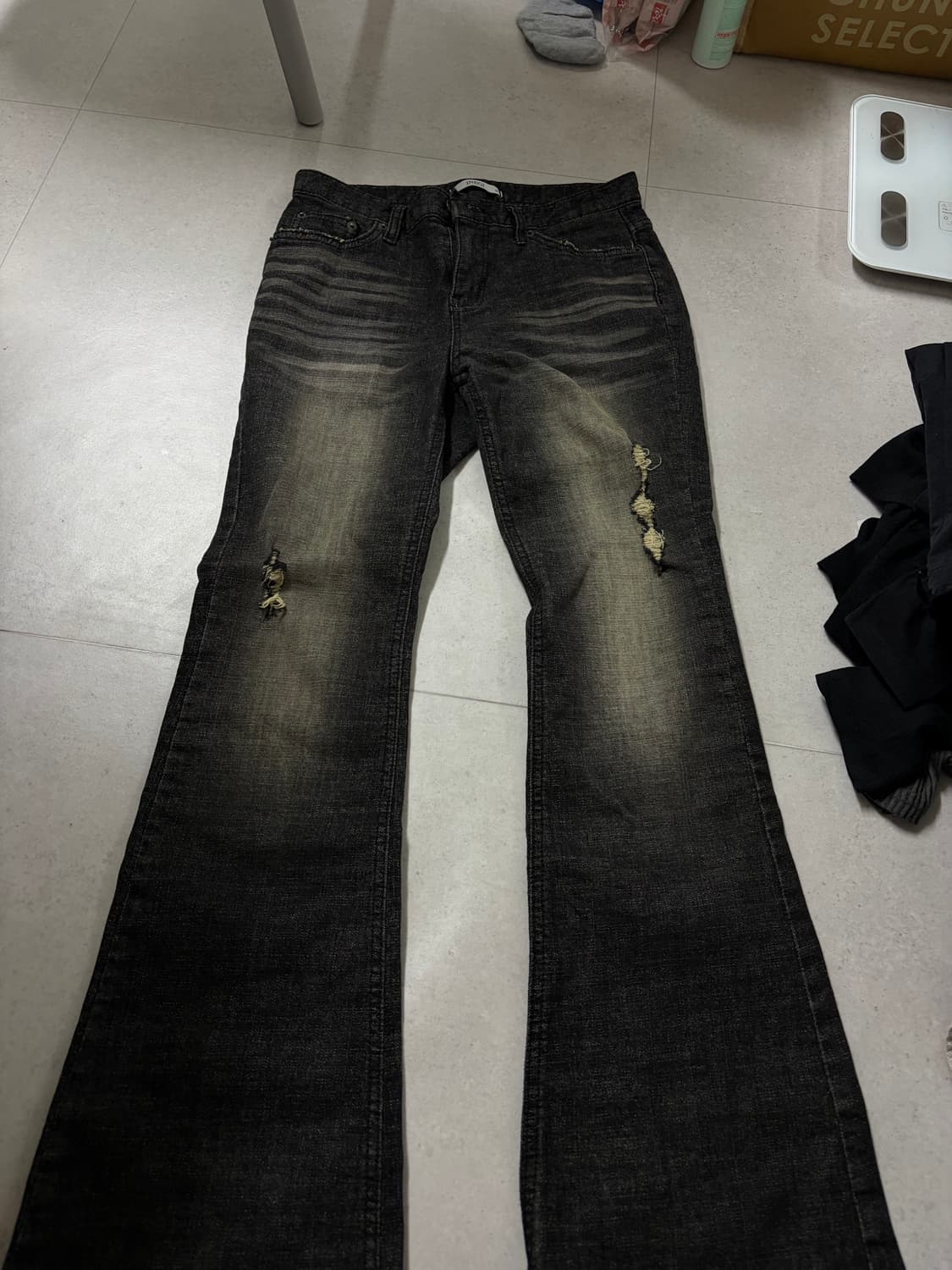 이네기 스모크 미드라이즈 부츠컷 팬츠M 상품이미지3