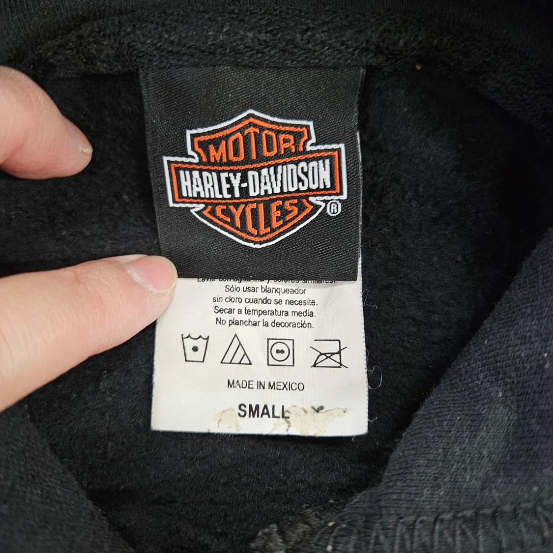 [S] 할리 데이비슨 블랙 로고프린팅 후드 티셔츠 0102YH1 상품이미지4