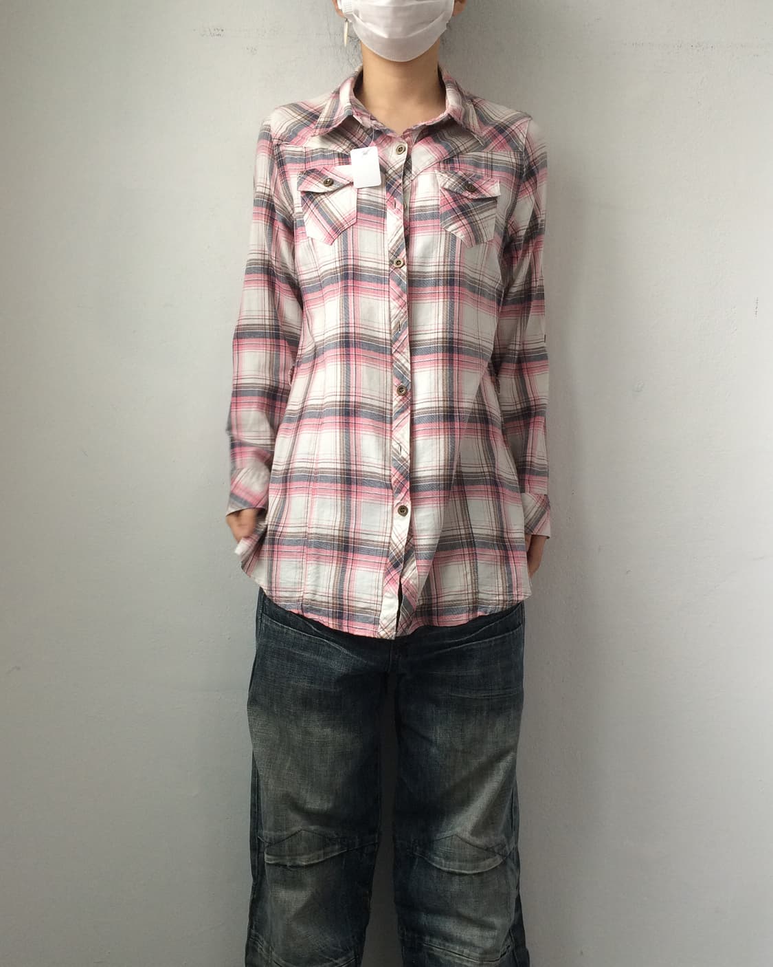Tied check pattern shirt 상품이미지1