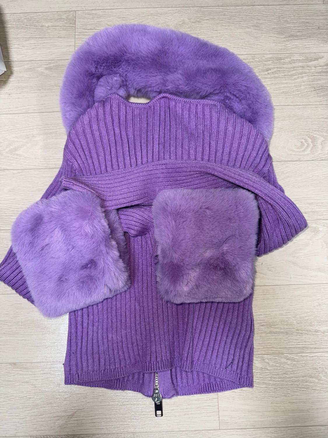 House of Sunny 퍼 자켓 라벤더 새상품 상품이미지4