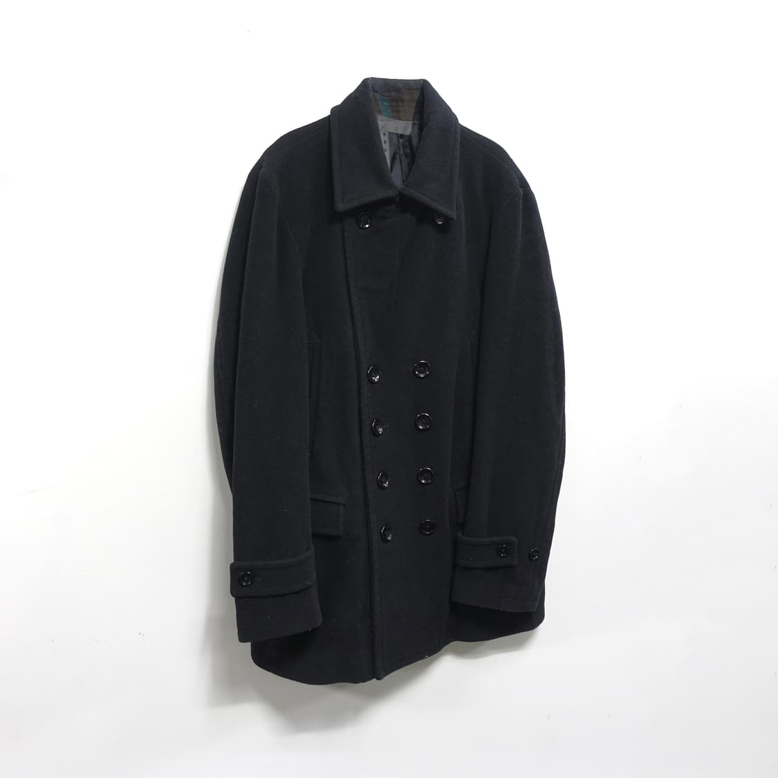 [XL]COMME CA ISM 꼼싸이즘 나폴레옹자켓 타입 레더에리 피코트 상품이미지2