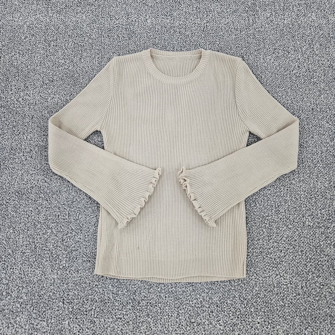 [실측확인]  여성 골지 손목 프릴 니트 1104JM1 상품이미지1