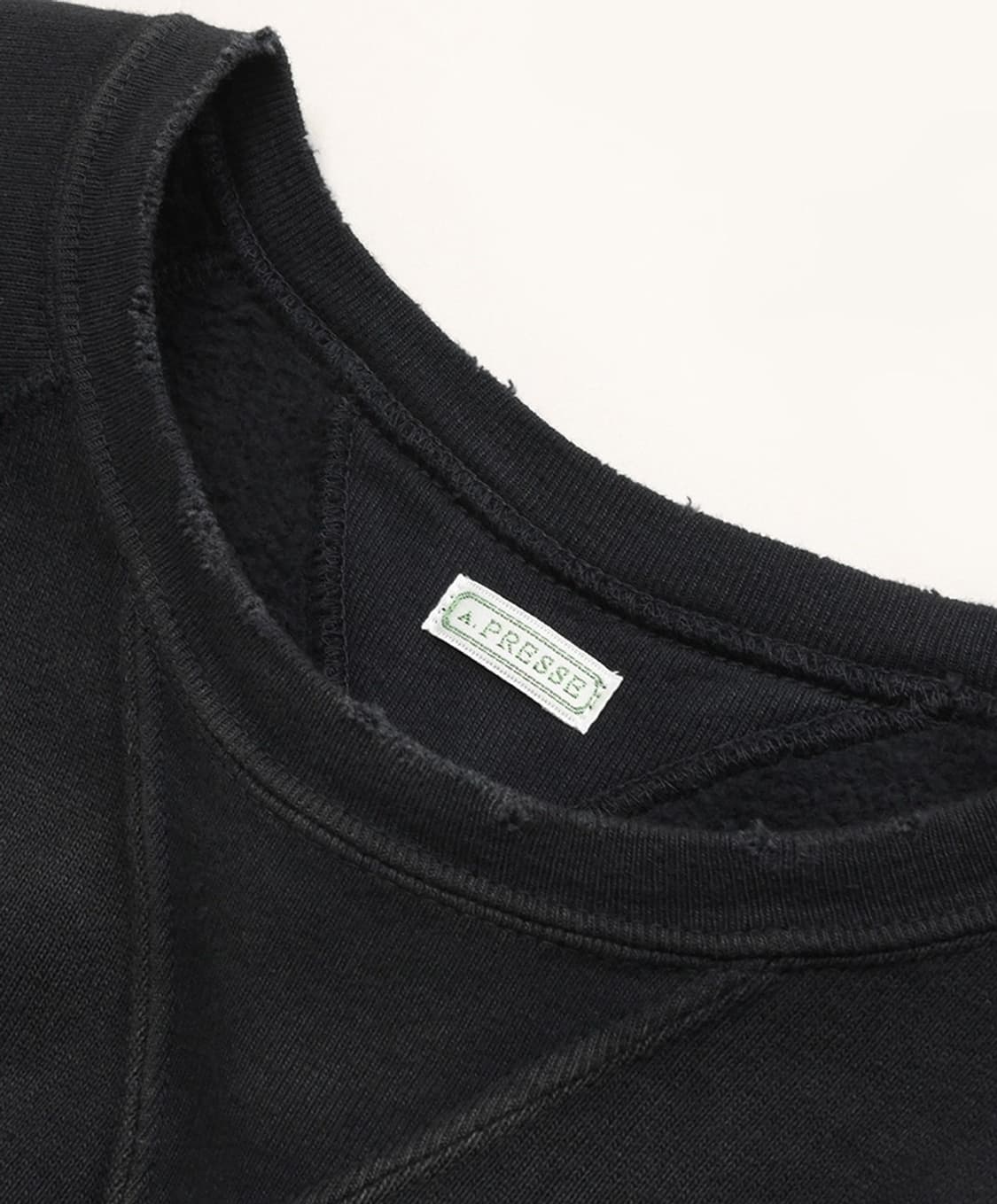 아프레쎄 빈티지 더블 V 스웻셔츠 블랙 4 상품이미지3