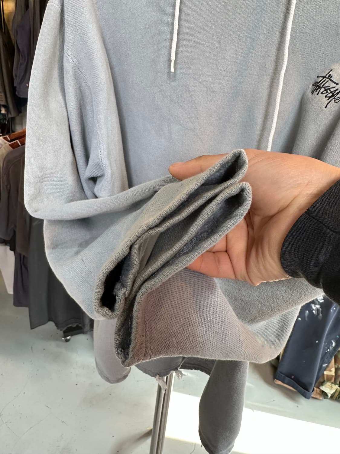 80s 스투시 로고 스웻 후드 made in usa 상품이미지7