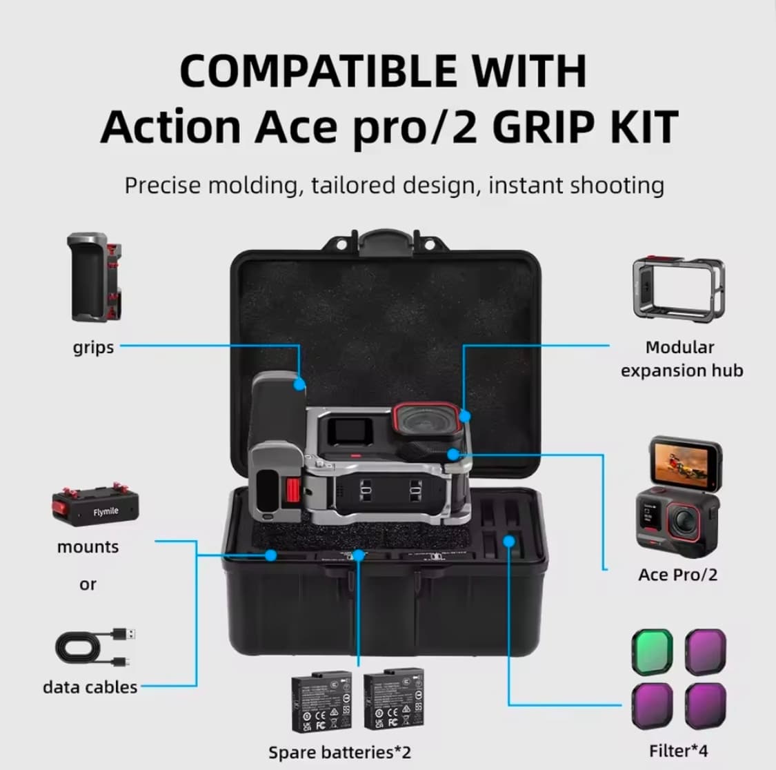 인스타360 에이스 프로2 액션캠 Xplorer Grip Kit 풀박스 상품이미지7