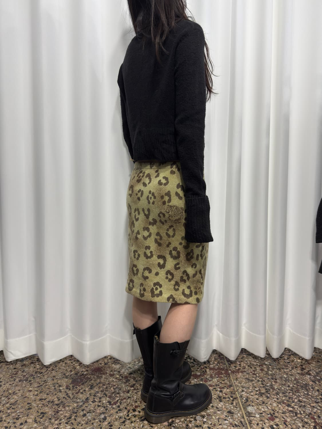 evex by krizia leopard knit skirt 상품이미지5