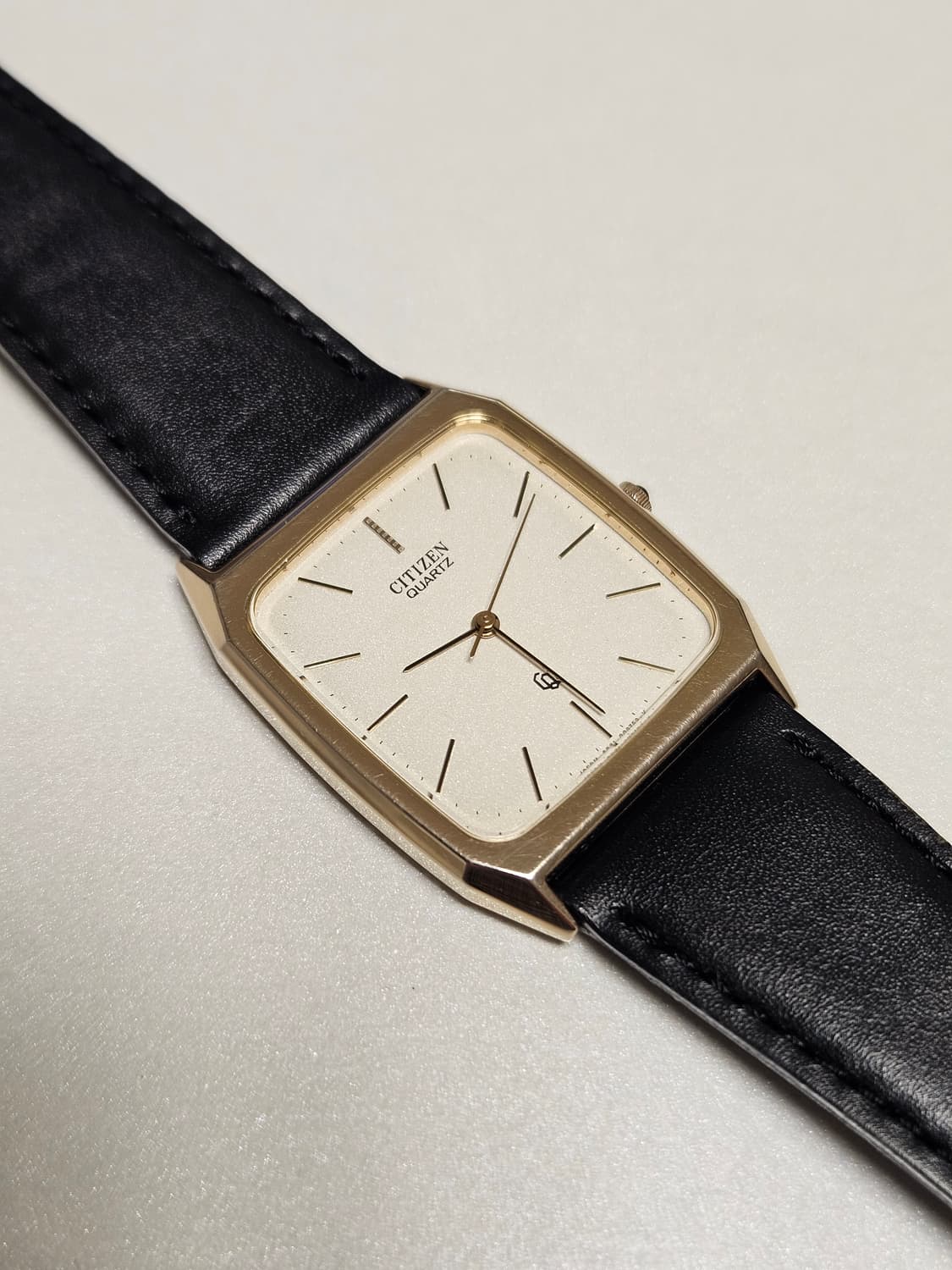 빈티지 시티즌 쿼츠 금장 가죽 시계 상품이미지1
