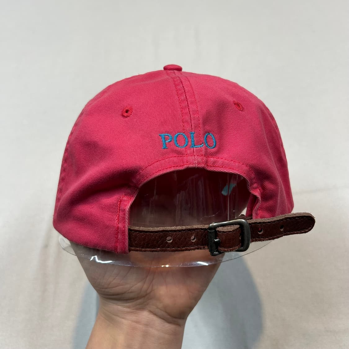폴로 랄프로렌 핑크 볼캡 모자 가죽스트랩 정품 상품이미지4