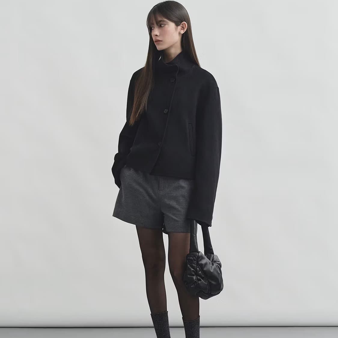 몽돌 하이넥 크롭 코트 상품이미지2