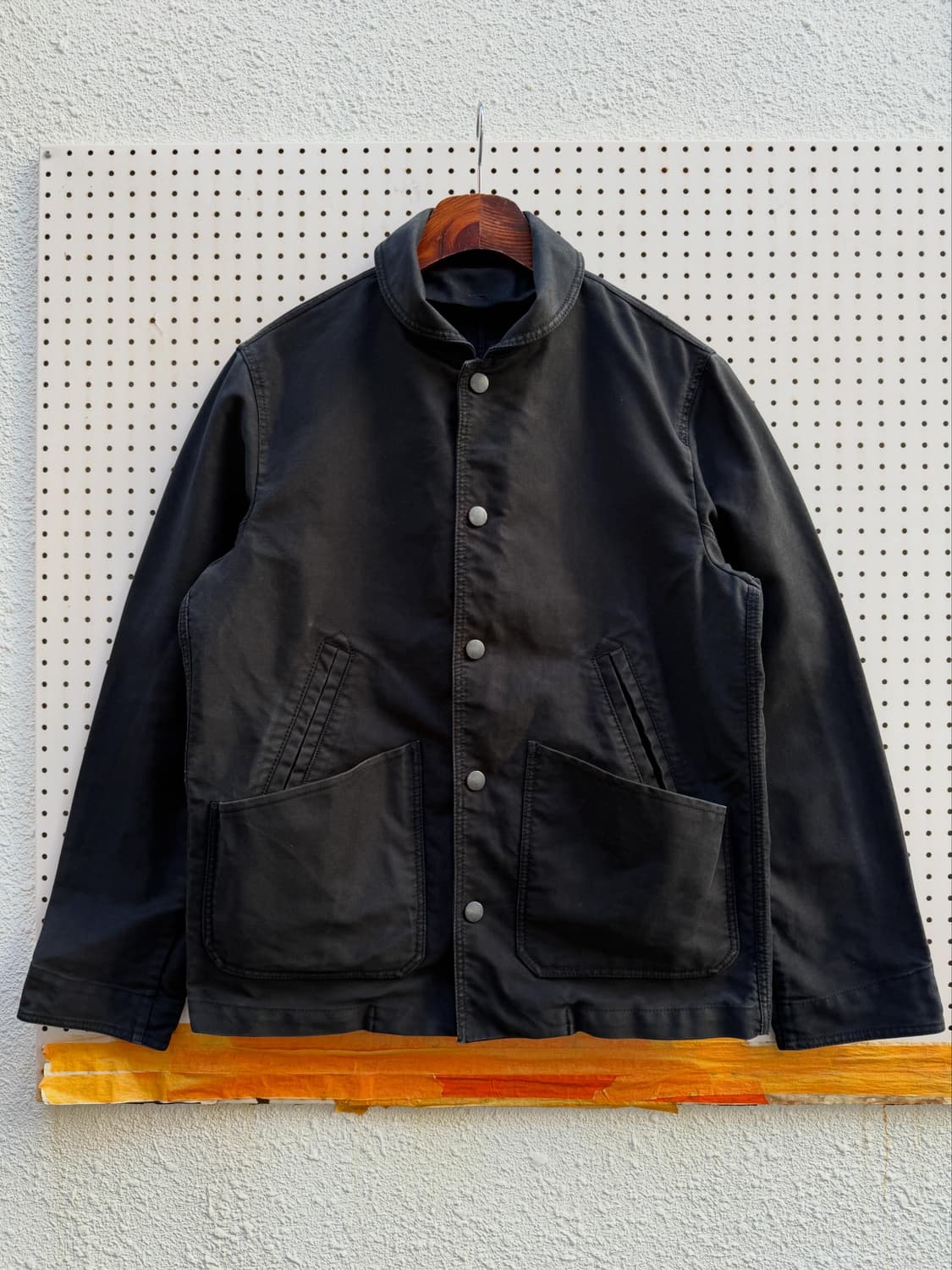 80s FRENCH AIR FORCE MILITARY 블랙몰스킨워크자켓 상품이미지1