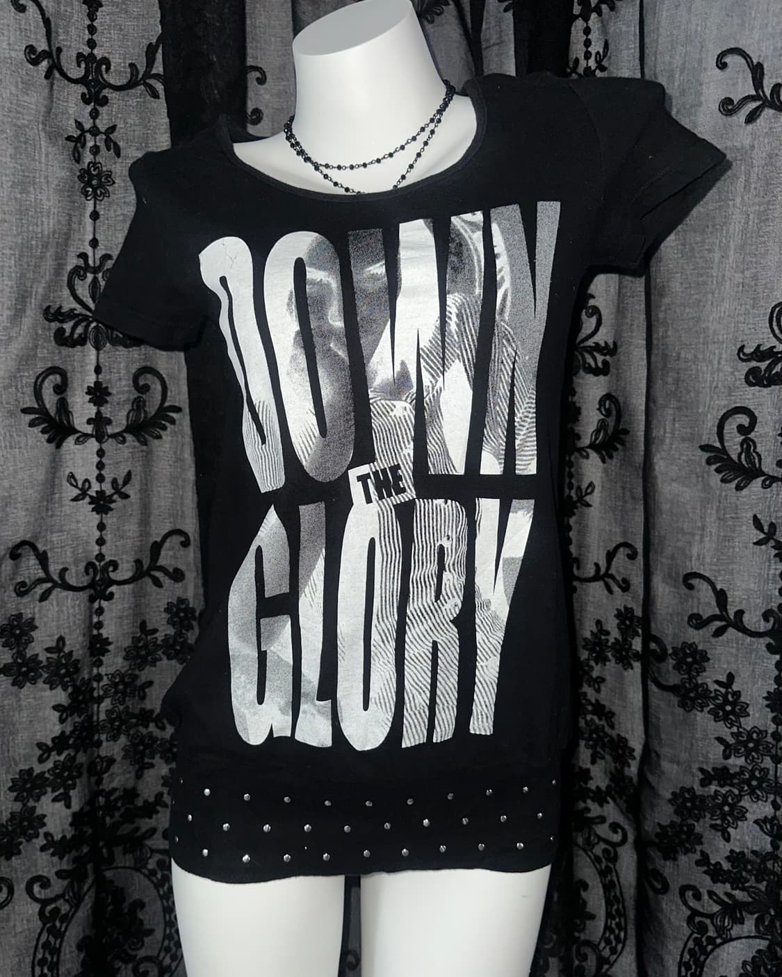 silver lettering long graphic top 상품이미지2