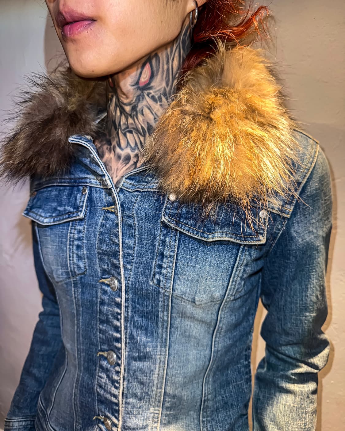 Denim Fur Collar Jacket – Light Wash  상품이미지9