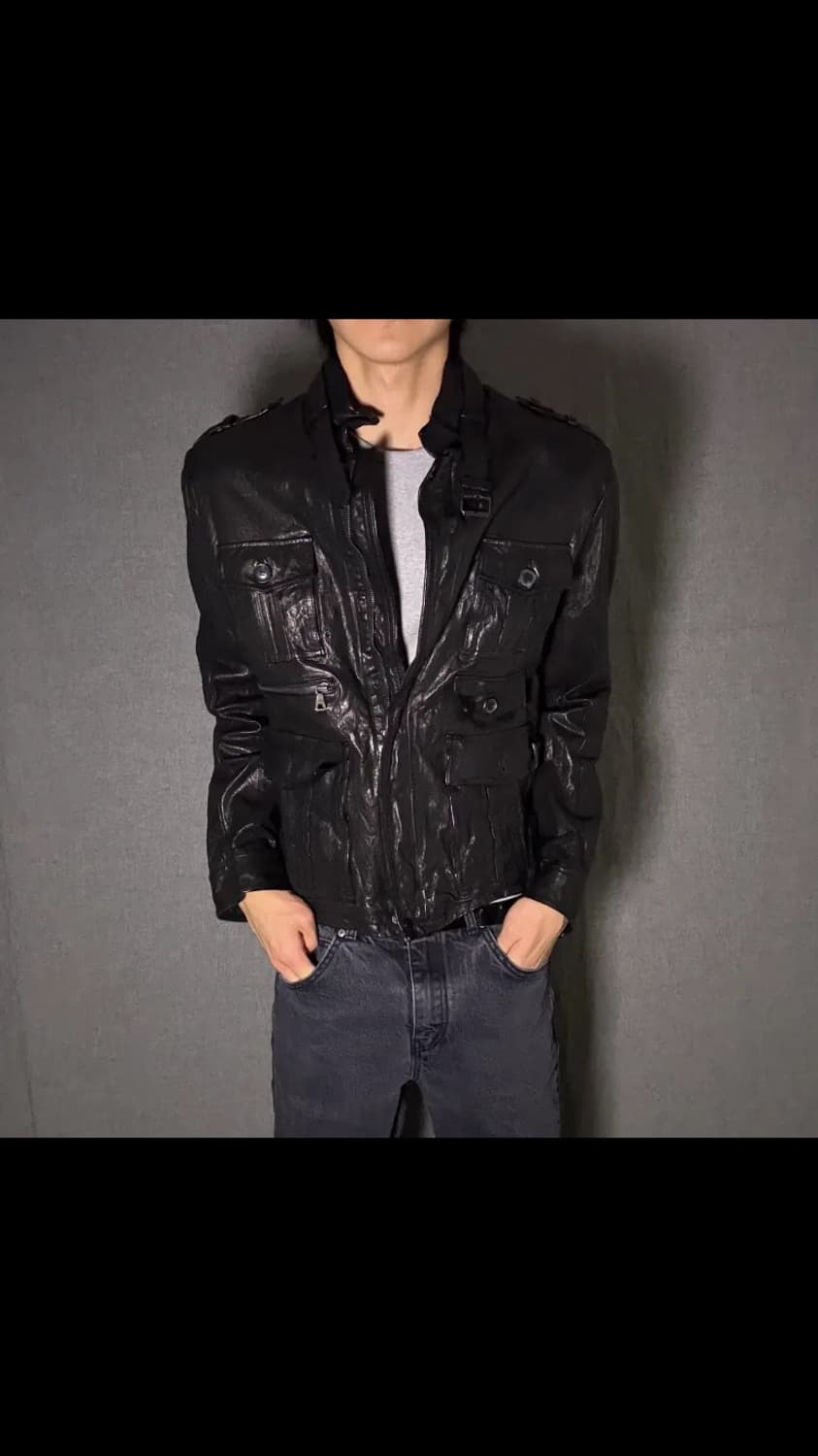 양가죽 디테일 포켓 레더 자켓 상품이미지4