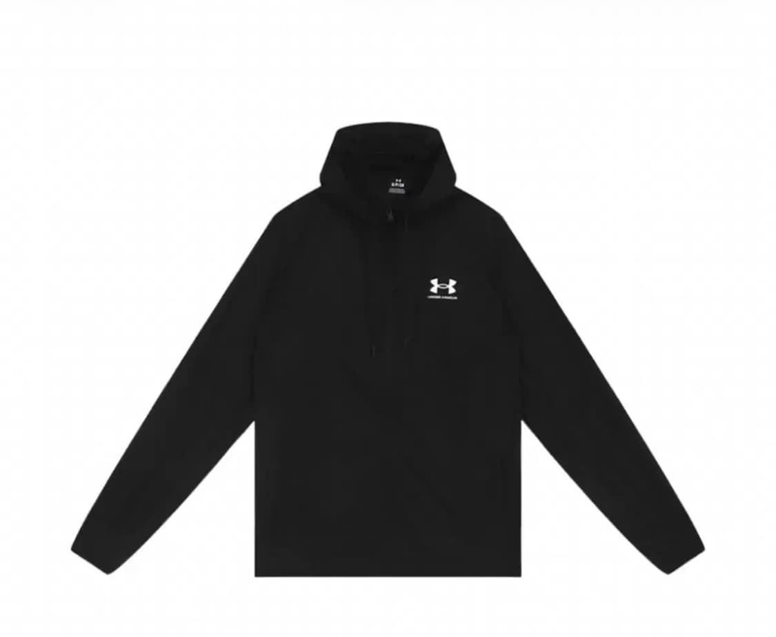 (무료배송)언더아머 라이벌 우븐 윈드브레이커 블랙 화이트 상품이미지1