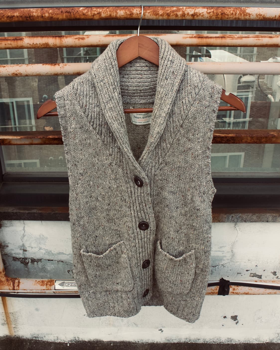 JP vintage wool knit vest 상품이미지1