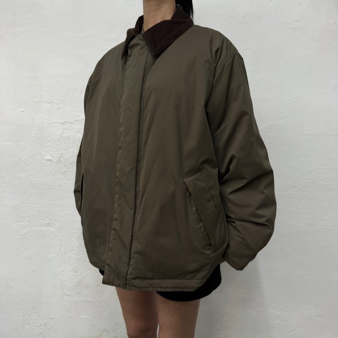 빔즈 B:ming 21fw 다크브라운 코튼 나일론 패디드 블루종 자켓 상품이미지1